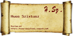 Huss Szixtusz névjegykártya